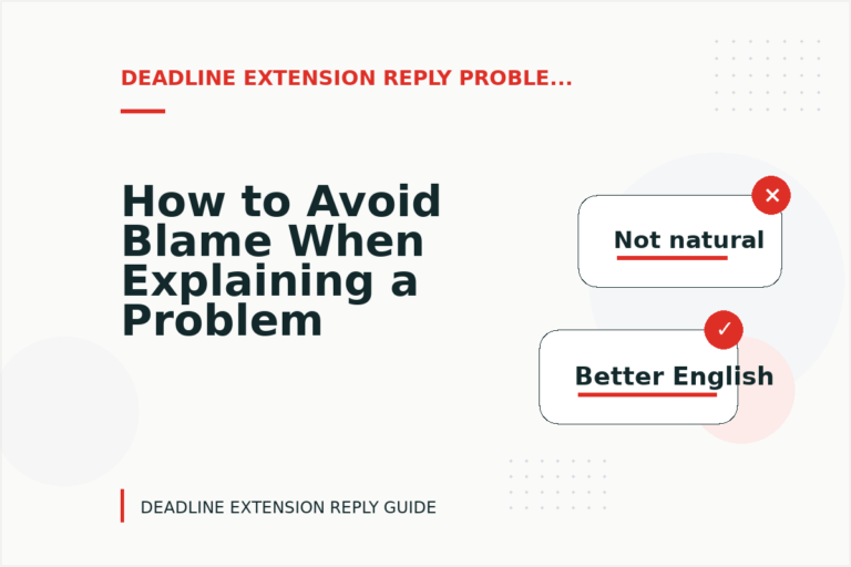 How to Avoid Blame When Explaining a Problem in Deadline Extension Reply English How to Avoid Blame When Explaining a Problem in Deadline Extension Reply English