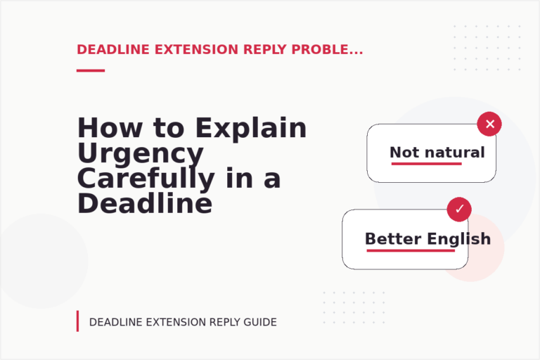 How to Explain Urgency Carefully in a Deadline Extension Reply