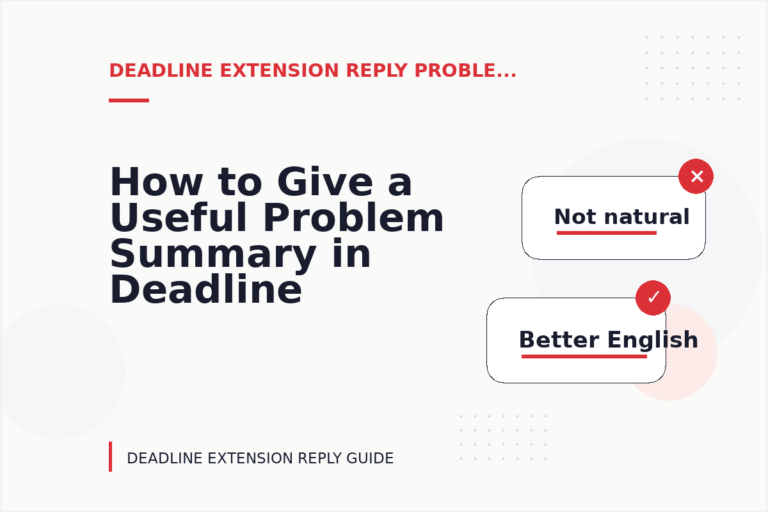 How to Give a Useful Problem Summary in Deadline Extension Reply English How to Give a Useful Problem Summary in Deadline Extension Reply English
